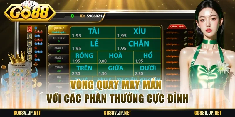 Vòng quay may mắn với các phần thưởng cực đỉnh